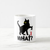 Katze, was Shirt MurderBlack Cat mit Knife Hall Kaffeetasse (Mittel)