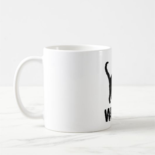 Katze, was Shirt MurderBlack Cat mit Knife Hall Kaffeetasse (Links)