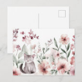 Katze Wasserfarben Postkarte (Vorne/Hinten)