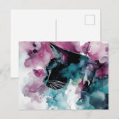 Katze Wasserfarben Postkarte (Vorne/Hinten)