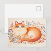 Katze Wasserfarben Postkarte (Vorne/Hinten)