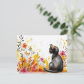Katze Wasserfarben Postkarte (Stehend Vorderseite)