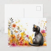 Katze Wasserfarben Postkarte (Vorne/Hinten)