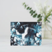 Katze Wasserfarben Postkarte (Stehend Vorderseite)