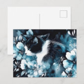 Katze Wasserfarben Postkarte (Vorne/Hinten)
