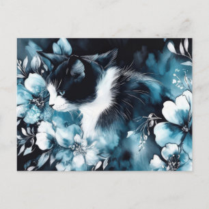 Katze Wasserfarben Postkarte