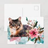 Katze Wasserfarben Postkarte (Vorne/Hinten)