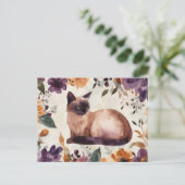 Katze Wasserfarben Postkarte (Stehend Vorderseite)
