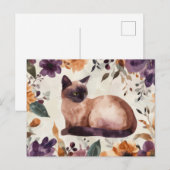 Katze Wasserfarben Postkarte (Vorne/Hinten)