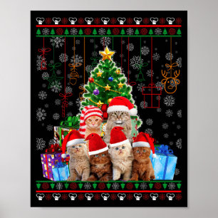 Katze Weihnachten Lustig Hässlich Frauen Männer Fr Poster
