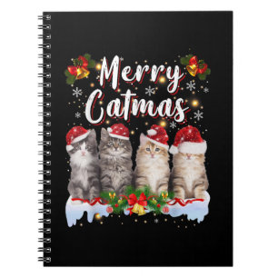 Katze Weihnachten Santa Hut Lustig Fröhliche Katma Notizblock