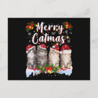 Katze Weihnachten Santa Hut Lustig Fröhliche Katma