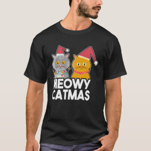 Katze Weihnachten Santa Hut Meowy Catmas Katze T-Shirt