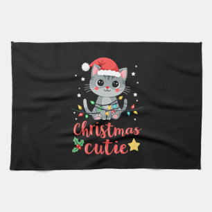 Katze Weihnachten Süße Katzen Weihnachts-T-Shirt f Geschirrtuch