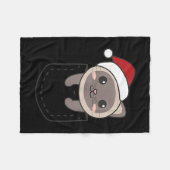 Katze Weihnachten Weihnachten im Brustkorb Niedlic Fleecedecke (Vorderseite (Horizontal))
