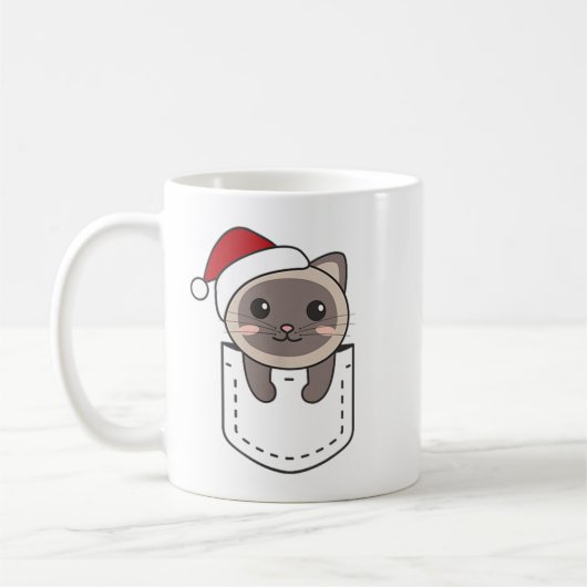 Katze Weihnachten Weihnachten im Brustkorb Niedlic Kaffeetasse (Links)