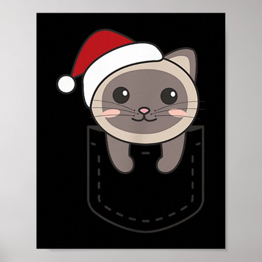 Katze Weihnachten Weihnachten im Brustkorb Niedlic Poster (Vorne)