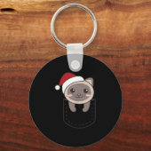 Katze Weihnachten Weihnachten im Brustkorb Niedlic Schlüsselanhänger (Vorderseite)