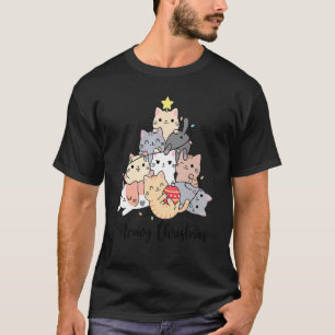 Katze Weihnachtsbaum Catmas Xmas Kinder Mädchen Ju T-Shirt