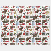Katze Weihnachtsdecke Fleecedecke (Vorderseite (Horizontal))
