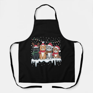 Katze Weihnachtslicht Rentier Santa Katzenliebhabe Schürze