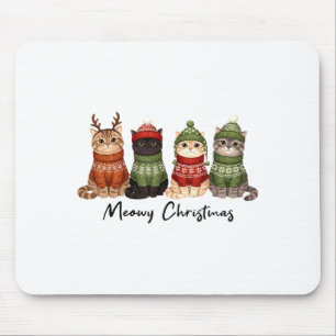 Katze Weihnachtslicht Rentier Santa Meowy Weihnach Mousepad