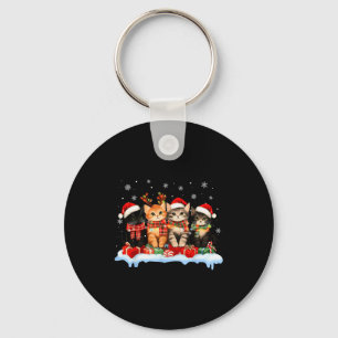 Katze Weihnachtslicht Rentier Santa Weihnachten Ka Schlüsselanhänger