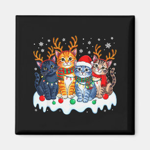 Katze Weihnachtslicht Rentier Santa Weihnachten Lu Magnet