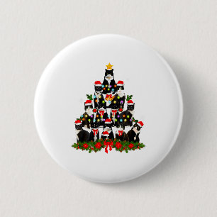 Katze Weihnachtslicht Rentier Santa Weihnachtskatz Button