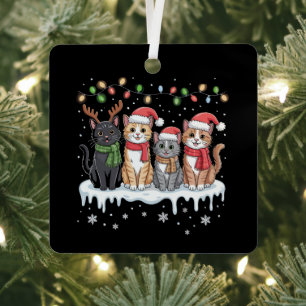 Katze Weihnachtslichter Weihnachtsmann Katzenliebh Ornament Aus Metall