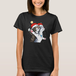 Katze Weihnachtsmann Hut Meme Weihnachten Pyjama K T-Shirt