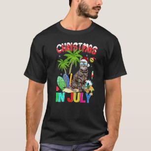 Katze Weihnachtsmann Hut Sonnenbrille Weihnachten T-Shirt
