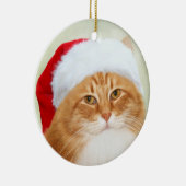 Katze Weihnachtsmann Keramikornament (Rechts)
