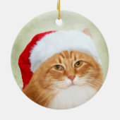 Katze Weihnachtsmann Keramikornament (Hinten)