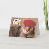 Katze, Wein und Käse zum Geburtstag Karte (Vorderseite)