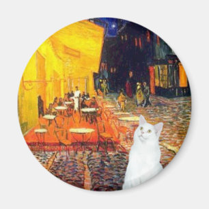 Katze (weiß SH) - Terrace Cafe Magnet