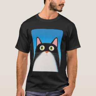 Katze Weiß und Schwarz T-Shirt