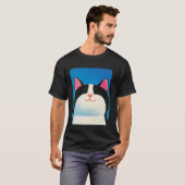Katze Weiß und Schwarz T-Shirt (Vorne ganz)