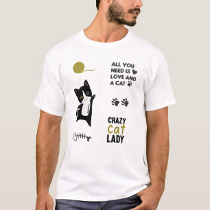 Katze Weiße Katzen Rosa Redewendungen Aufkleber Pa T-Shirt