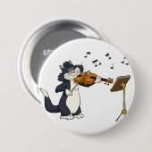 Katze, welche die Violine spielt Button (Vorne & Hinten)