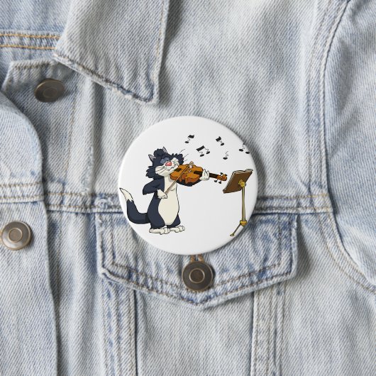 Katze, welche die Violine spielt Button (Beispiel)