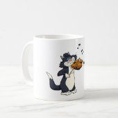 Katze, welche die Violine spielt Kaffeetasse (Vorderseite Links)