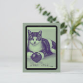 Katze, "Welcher Baum?" Postkarte (Stehend Vorderseite)