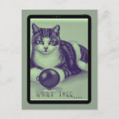 Katze, "Welcher Baum?" Postkarte (Vorderseite)