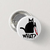 Katze Welches lustige Black Cat Shirt Murderous Ka Button (Vorne & Hinten)