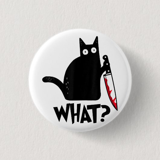 Katze Welches lustige Black Cat Shirt Murderous Ka Button (Vorderseite)