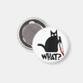 Katze Welches lustige Black Cat Shirt Murderous Ka Magnet (Vorderseite/Rückseite)