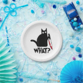 Katze Welches lustige Black Cat Shirt Murderous Ka Pappteller (Party)