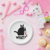 Katze Welches lustige Black Cat Shirt Murderous Ka Pappteller (Party)