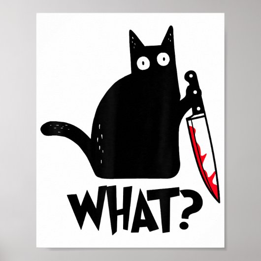 Katze Welches lustige Black Cat Shirt Murderous Ka Poster (Vorne)